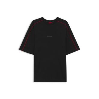 HUGO BOSS Contrast-piping T-shirt in stretch cotton