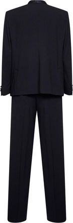 Giorgio Armani Mens Tuxedo Suit Dark Navy Wool Blue Virgin Suits
