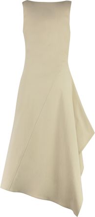 Bottega Veneta Womens Cotton Midi-dress - Ivory - Size EU 44 (Womens)