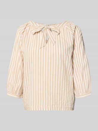 s.Oliver Red Label Loose Fit Kurzarmbluse aus Viskose-Baumwoll-Mix in Beige, Gr&ouml;&szlig;e 34