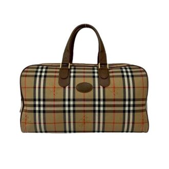 Burberry Pre-owned Weekend Bags, unisex, Beige, Size: ONE SIZE Pre-owned Canvas Leather Boston Bag