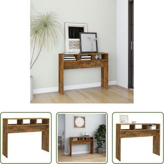 vidaXL Tavolino in legno multistrato - Tavolino Consolle Rovere Fumo 105x30x80 cm in Legno Multistrato