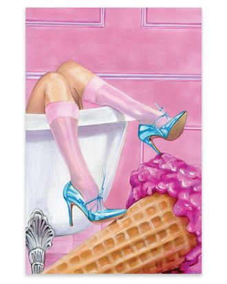 iCanvas Icanvas Pink Ice Cream Print On Acrylic Glass By Svetlana Balta
