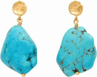 Anni Lu Womens Mer Turquoise Drop Earrings In Aqua