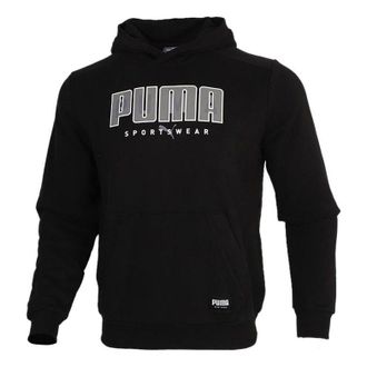 Puma Athletics Casual Pullover Long Sleeves hooded Sports Black 586462-01