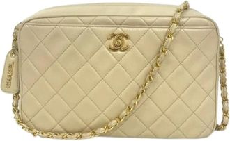 Chanel Pre-owned Vintage Schoudertas - Dames - Vintage Schoudertas - Beige - ONE Size - Leer - Vintage