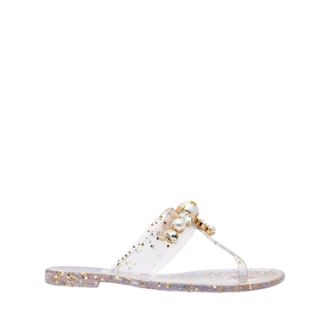 Casadei Flip Flops, female, Gray, Size: 8 US Jelly Flat Sandals