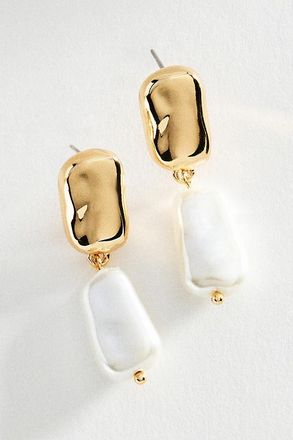 Anthropologie Sculptural Pearl Drop Earrings