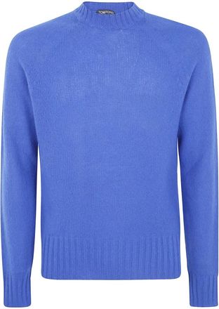 Tom Ford Round-neck Truien - Heren - Cashmere truien - Blauw - M - Truien & Vesten
