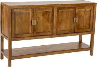 Wanderlust Deco Aparador De Madera Marr&oacute;n 4 Puertas 150x40x90h Cm