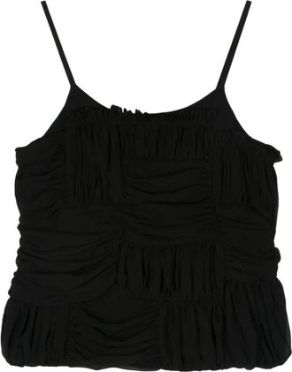 Comme Des Gar&ccedil;ons Geplooide Gedrapeerde Top zonder Mouwen met Ruches - Dames - Tops zonder mouwen - Zwart - S - Tops