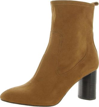 NYDJ Tonesu Boots Womens US 8.5 Saddle Suede Block Heel Ankle Bootie ZPO3475