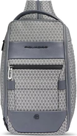 Piquadro Zaino con motivo geometrico - Grigio