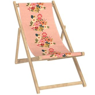 Vent de Boh&egrave;me Silla plegable de eucalipto con estampado floral rosa