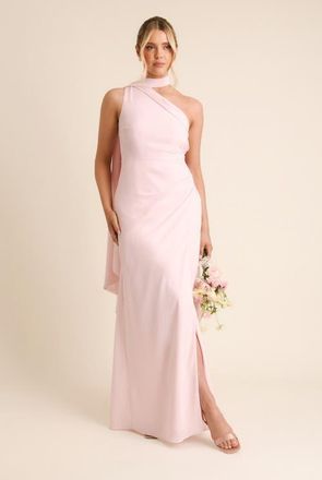 Six Stories One Shoulder Chiffon Bridesmaid Dress in Ballet Pink at Nordstrom, Size 14