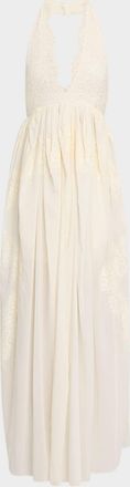 A.L.C. Cambrie Lace Halter Maxi Dress