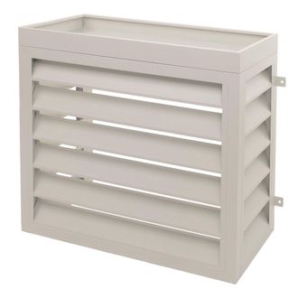 Hhg Cubierta Para Aire Acondicionado/bomba De Calor Hhg-150, Cubierta Rejilla Protectora Jardinera, Metal 80x90x38cm, Gris-blanco