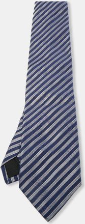 S.T. Dupont S. t. Dupont Blue Diagonal Striped Silk Tie