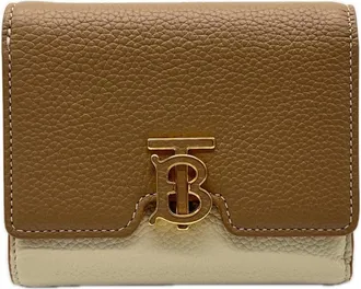 Burberry Beige Cream Leather Wallet (Tri-Fold) (Pre-Owned)