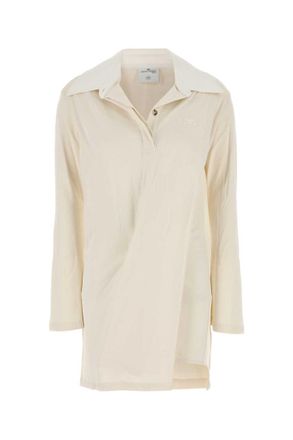 Courr&egrave;ges Ivory cotton blend polo dress