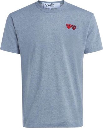 Comme Des Gar&ccedil;ons Double Heart T-Shirt - Heren - T-shirts - Grijs - 2XL - Katoen - Tops