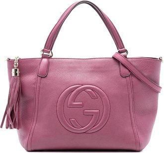 Gucci Pre-owned Leren Tote Bag - Dames - Vintage Shopper - Paars - ONE Size - Leer - Vintage