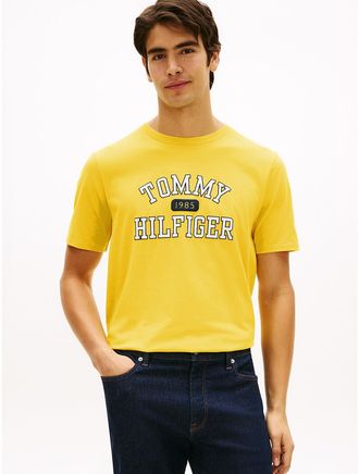 Tommy Hilfiger Mens Tommy Varsity Logo T-Shirt - Yellow - XXXL