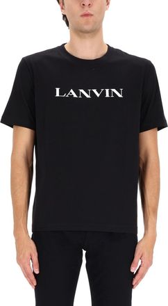 Lanvin Logo Cotton T-Shirt - Black