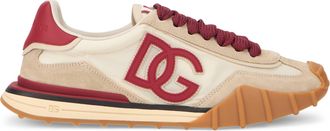 Dolce & Gabbana Mens Sneakers Dg Cushion Beige Suede Polyamide Trainers