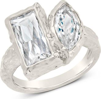 Sterling Forever Tate Cubic Zirconia Molten Ring in Silver at Nordstrom Rack, Size 9