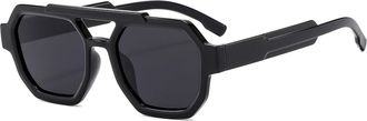 Generic Mens Outdoor Sunglasses Vacation Commuter Women Decorative Sun Glasses(Black)