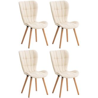 Clp Juego de 4 silla de comedor Elda Crema
