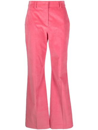 Paul Smith velvet high-waisted straight trousers - Pink