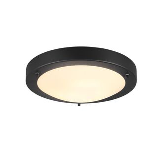 Trio Plaf&oacute;n De Ba&ntilde;o Condus Negro Con Cristal Blanco Ip44 Lighting