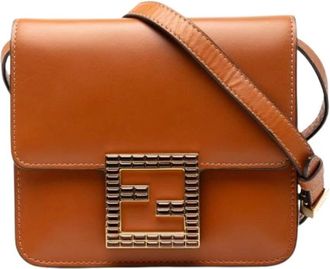 Fendi Pre-owned Cross Body Bags, female, Brown, Size: ONE SIZE Pre-owned Leather Cross Body Bag