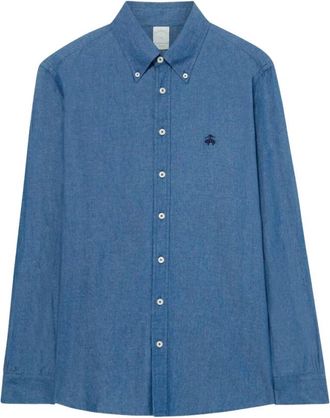 Brooks Brothers Slim Fit Denim Overhemd met Button Down Kraag - Heren - Spijkeroverhemden - Blauw - 3XL - Denim - Overhemden