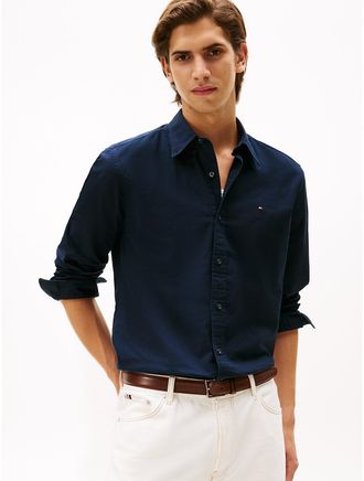 Tommy Hilfiger Mens Regular Fit Stretch Oxford Shirt - Navy - XXXL