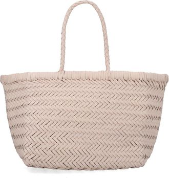 Dragon Diffusion Triple Jump Small Woven Basket-Like Leather Tote Bag