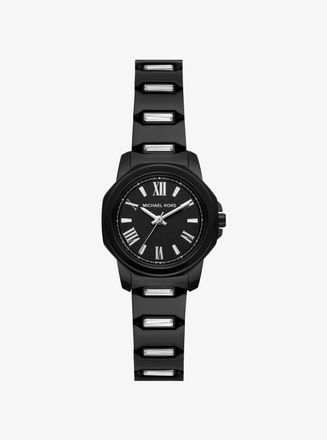 Michael Kors Petite Prescott Baguette Black-Tone Watch