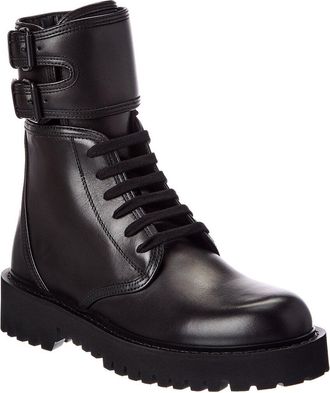 Valentino Leather Combat Boot