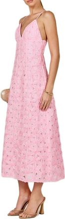 endless rose Textured Floral Midi Dress in Pink at Nordstrom, Size X-Small