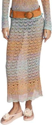 Anna Sui Ombre Space Dye Crochet Skirt- Sunset at Nordstrom, Size X-Small