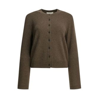 Lisa Yang Truien & Vesten, Dames, Bruin, M, Kasjmier, Cashmere Crew Neck Cardigan