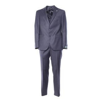 Lubiam Single Breasted Suits, male, Blue, Size: XL Suit