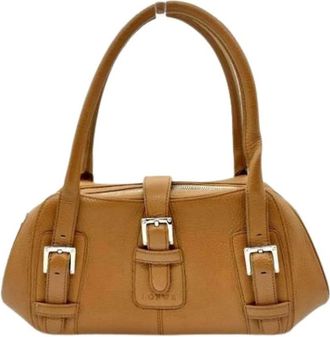 Loewe Pre-owned Handbags, female, Brown, Size: ONE SIZE Pre-owned Leather Handbag