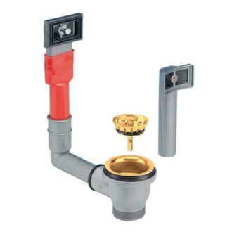 Lira Cesto Colador Ahorrador De Espacio Con Orificio De 60 Mm Y Rebosadero Rectangular Oro Brillante