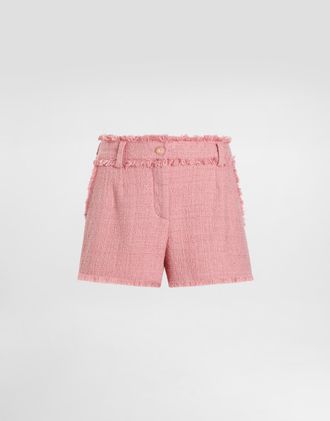 Dolce & Gabbana Raschel Tweed Shorts - Woman Pants And Shorts Pink 36
