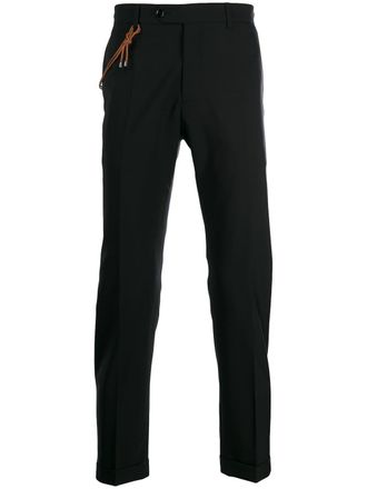 Berwich chinos with rope detail - men - Virgin Wool/Spandex/Elastane - 48 - Black