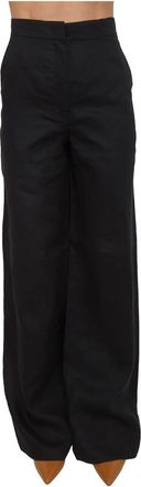 Max Mara Broeken, Dames, Zwart, S, Linnen, Pantalone
