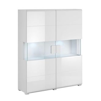 Petits Meubles Vajillero 2 puertas con led tableros de aglomerado laminados blanco
